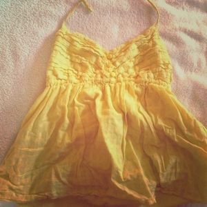 Yellow low back halter top