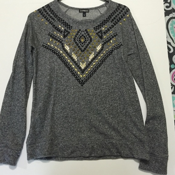 Express Tribal Embellished Sweater