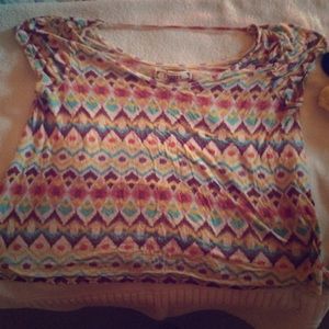 Tribal print crop top shirt