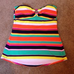 Colorful Strapless Tankini Top Only