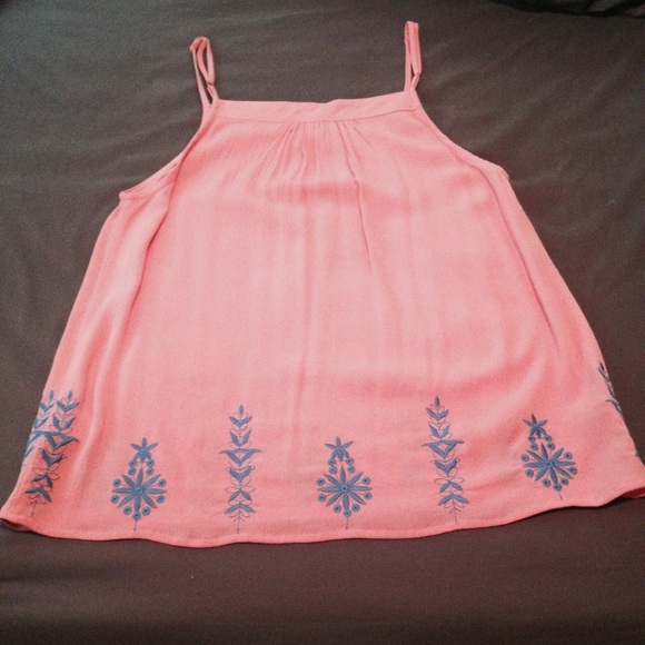 Coral tank w/royal blue bra - Picture 2 of 2