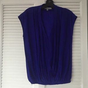 Pleated navy blouse exclusive for intermix