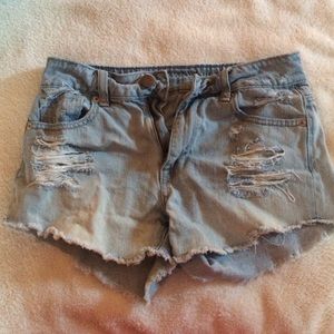 Light blue high waisted shorts