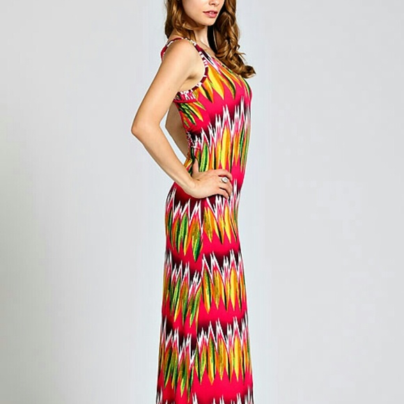 New Cutout Back Missoni Print Maxi beach tank dres - Picture 3 of 3