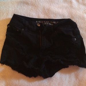 American eagle black high waisted shorts