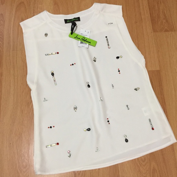 Sam Edelman Beaded Front Muscle Tee - Picture 4 of 4