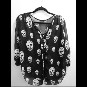 Skull chiffon blouse