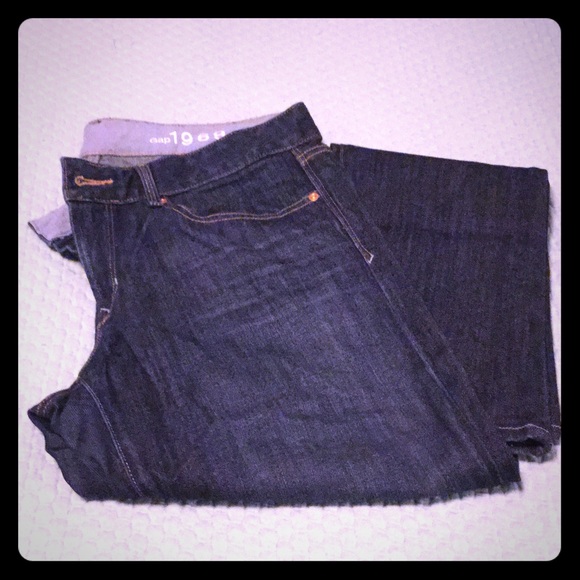Gap Real Straight jeans, dark wash (unaltered)