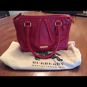 Red leather Burberry purse