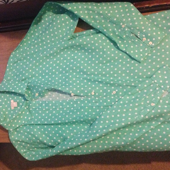 Polka dot J. Crew Factory button down!