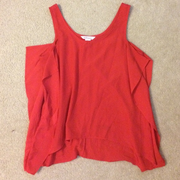 BCBGeneration Ruffled Red Tank