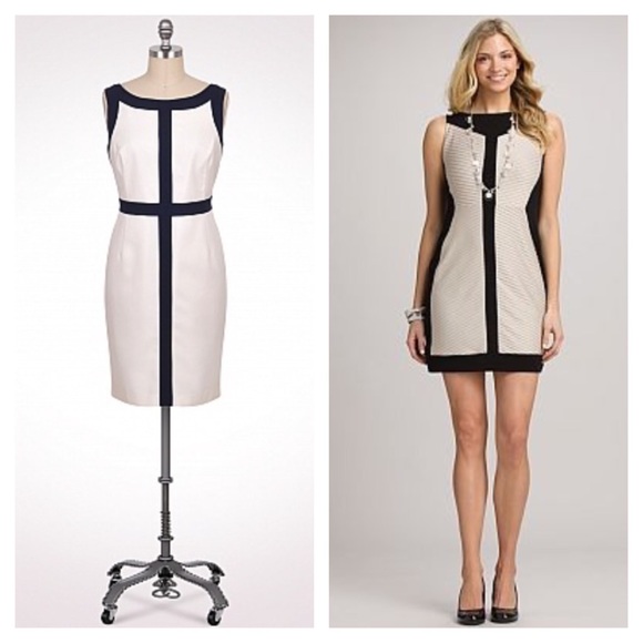 Dress Barn Dresses & Skirts - RESERVED Ivory and blue colorblock sheath dress