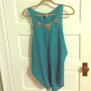 Chiffon turquoise shirt from h&m