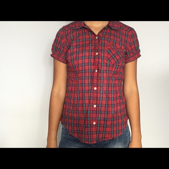 Red plaid button up