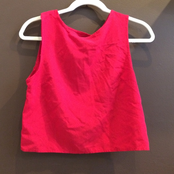 Red, cross back tank