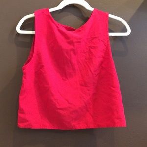 Red, cross back tank