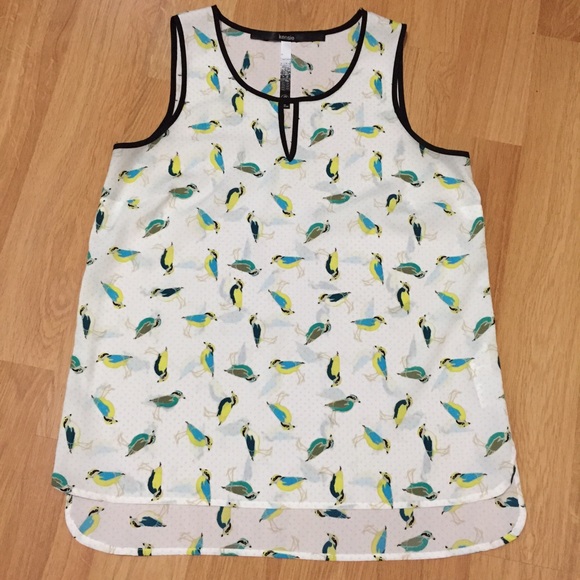 Kensie Birds and Dots Black Trim Tank - Picture 3 of 4