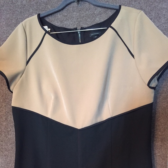 Ann Taylor dress, Camel Golden bodice with trim