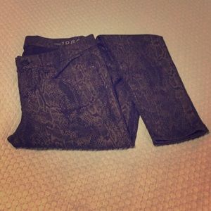 Snakeskin print jeggings - great for going out!