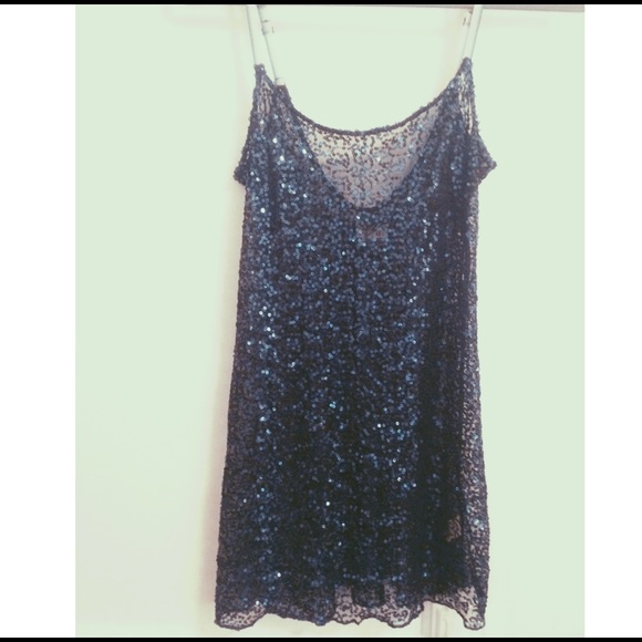 Free People Navy Sequin Tunic