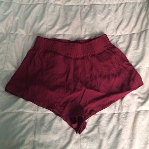 Burgundy shorts