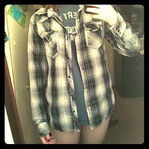 Gray slim fit button up shirt