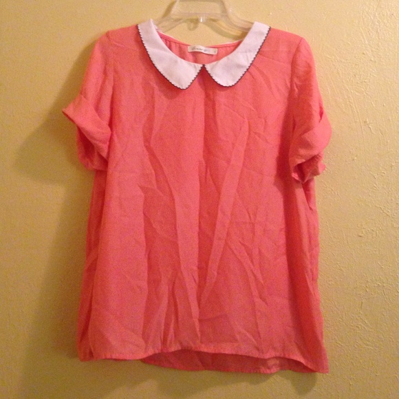 Peach Collar Blouse