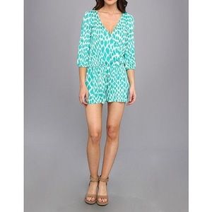 LA Made Wrap Front Printed Romper