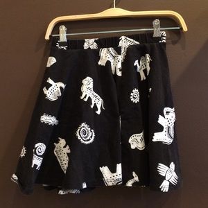 Tribal animal skater skirt