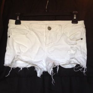 Arizona white fringed shorts