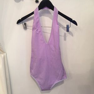 NEW American Apparel Halter Bodysuit Lavender