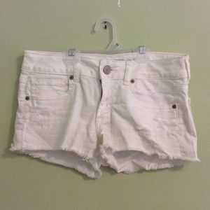 White denim shorts