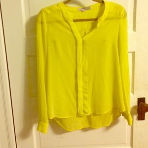 Bright yellow chiffon top!