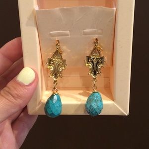 Turquoise and gold earrings
