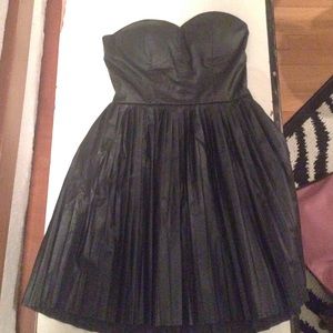 Black leather dress