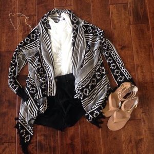 tribal fringe aztec cardigan✽