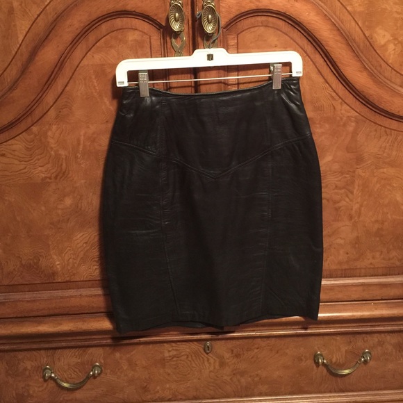 Renaissance black leather skirt