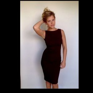 Maroon Knit Pattern Dress