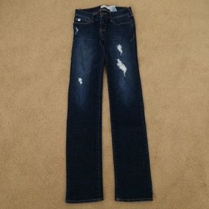 Abercrombie darkwash distressed denim jeans