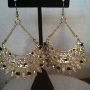 Yellow Fashion Fan Earrings