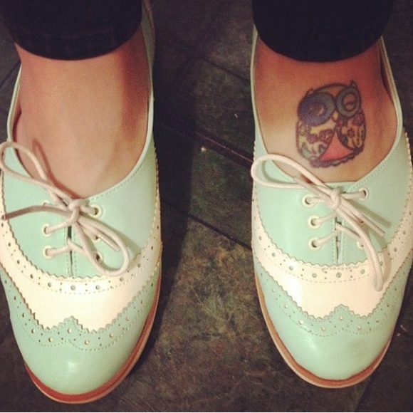 Green and white flats