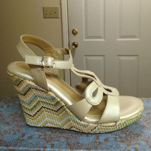 BRAND NEW soft silver wedge sandals!
