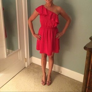 BCBG hot pink one shoulder dress