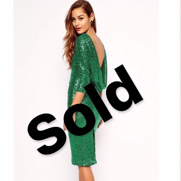 Asos Sequin Crowl Back Midi Dress