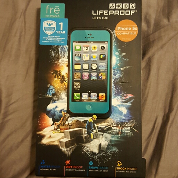iPhone 5s teal life proof phone case