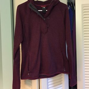Women's crescent sunset hoodie in sugar plum