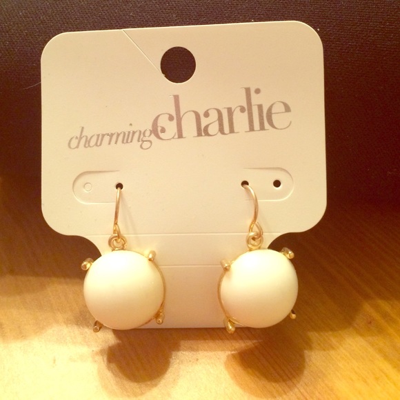 Charming Charlie white bubble earrings