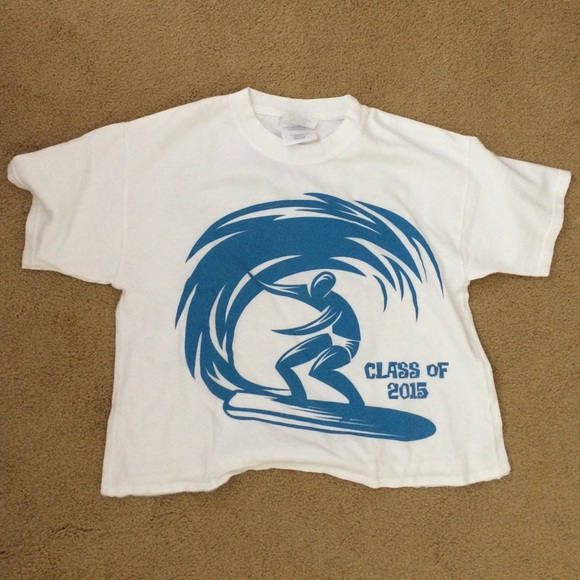 White and blue crop top