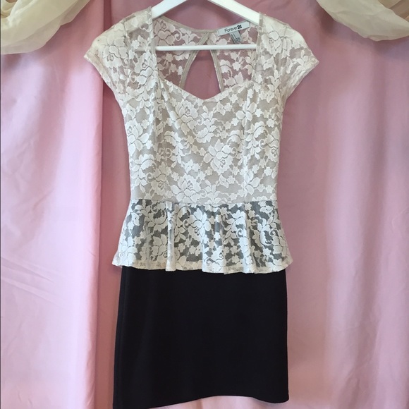 Forever 21 cute beige lace and black dress!