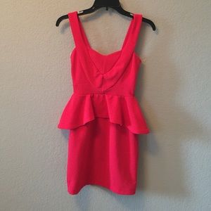 Red peplum dress